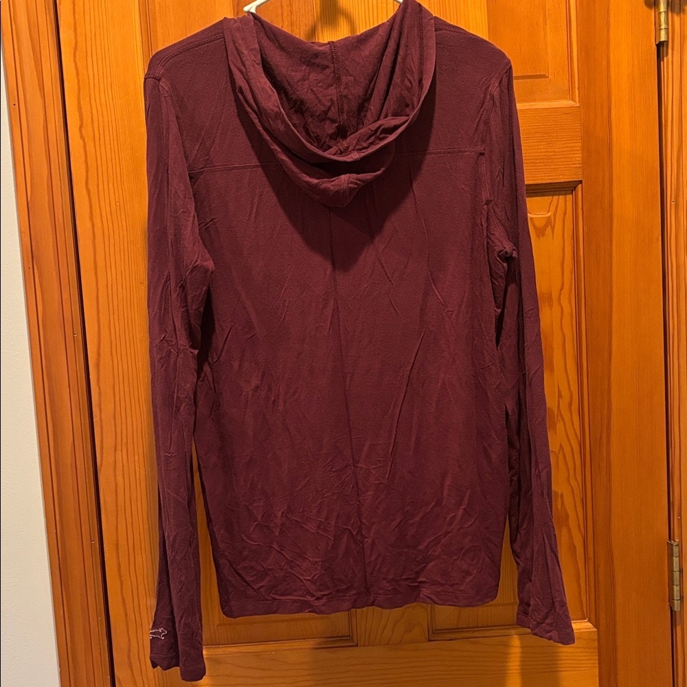 Horny Toad Women's Lightweight Hooded 1/4 Zip Maroon Long Sleeve Shirt - Large - Picture 2 of 5
